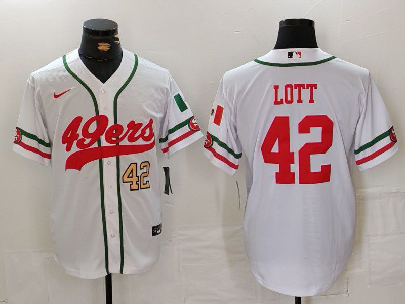 Men San Francisco 49ers #42 Lott White Joint Name 2024 Nike Limited NFL Jersey style 2
